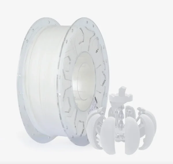 Creality CR-PLA Carbon White filament 1.75mm 1kg spool with white 3D printed mechanical object