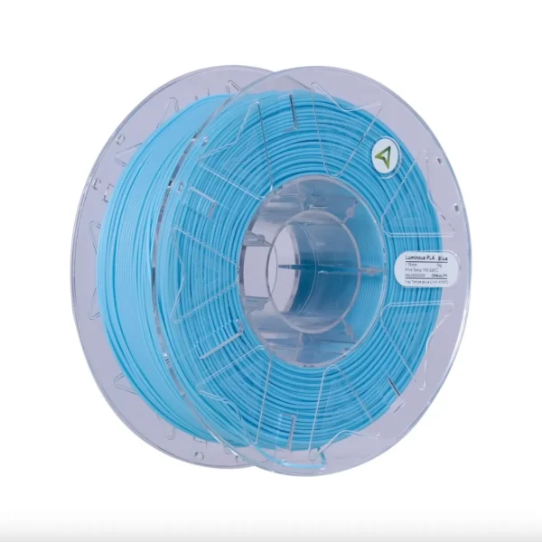 Creality Hyper Luminous PLA Blue Filament 1.75mm 1kg spool with transparent reel and neatly wound blue filament
