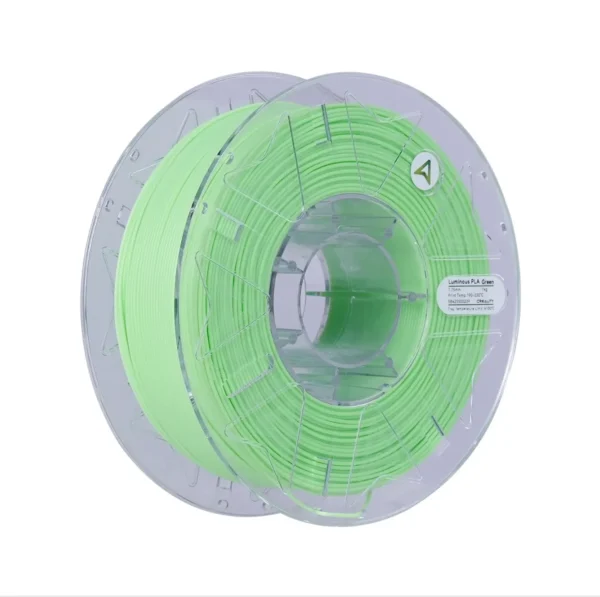Creality Hyper Luminous PLA Green Filament 1.75mm 1kg spool with transparent reel and neatly wound green filament