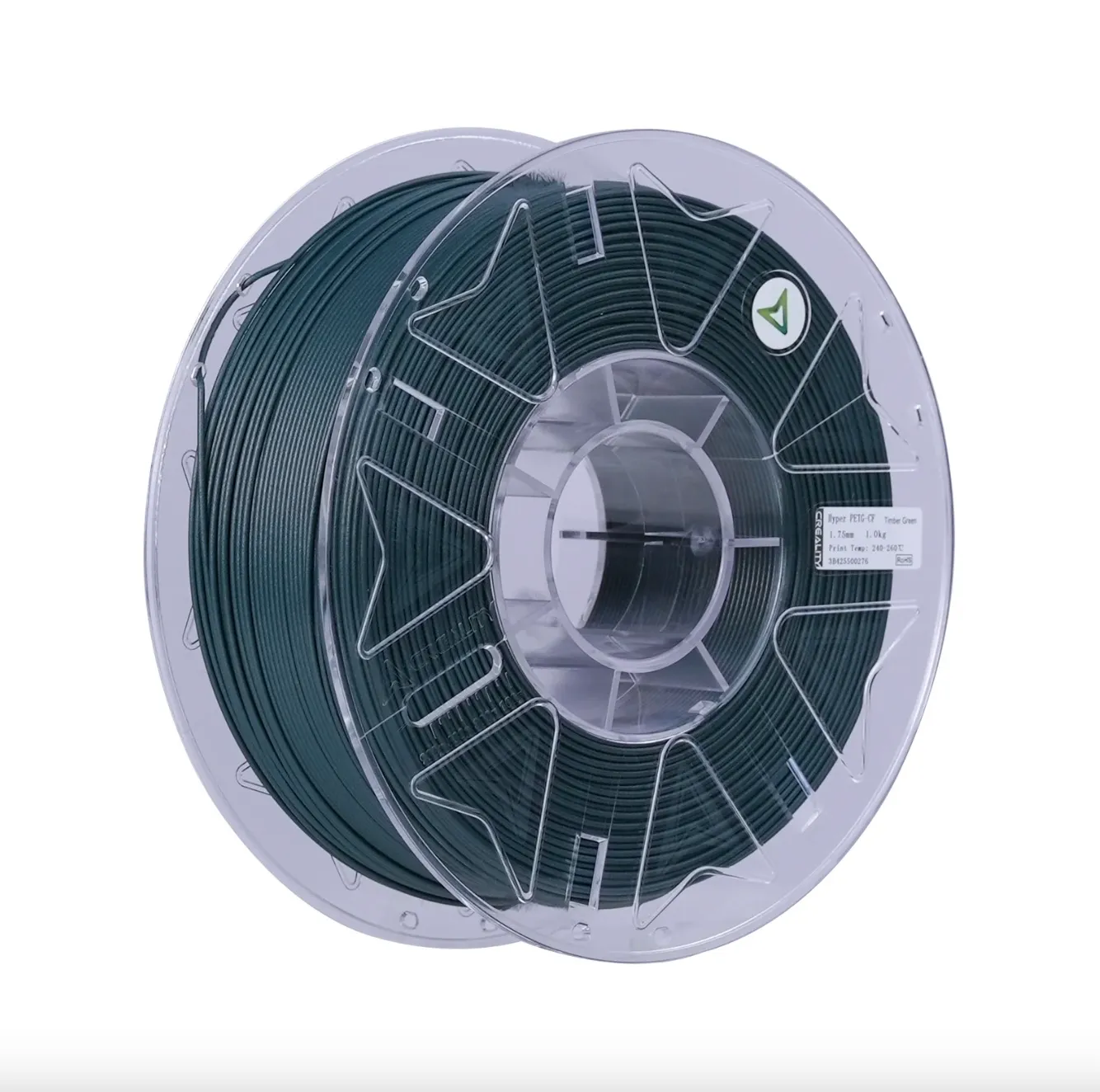 Creality Hyper PETG-CF ancient wood green filament spool 1.75mm 1kg carbon fiber PETG on transparent reel