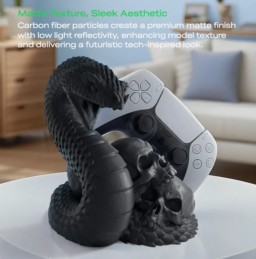 carbon fiber reinforced PETG printed model with matte texture using Creality Hyper PETG-CF filament