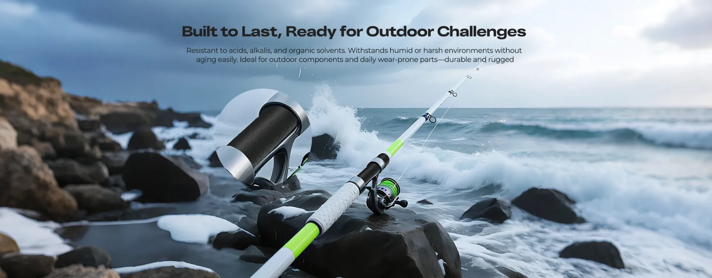 Hyper PETG-CF filament used in outdoor environment with fishing gear showing resistance to harsh conditions