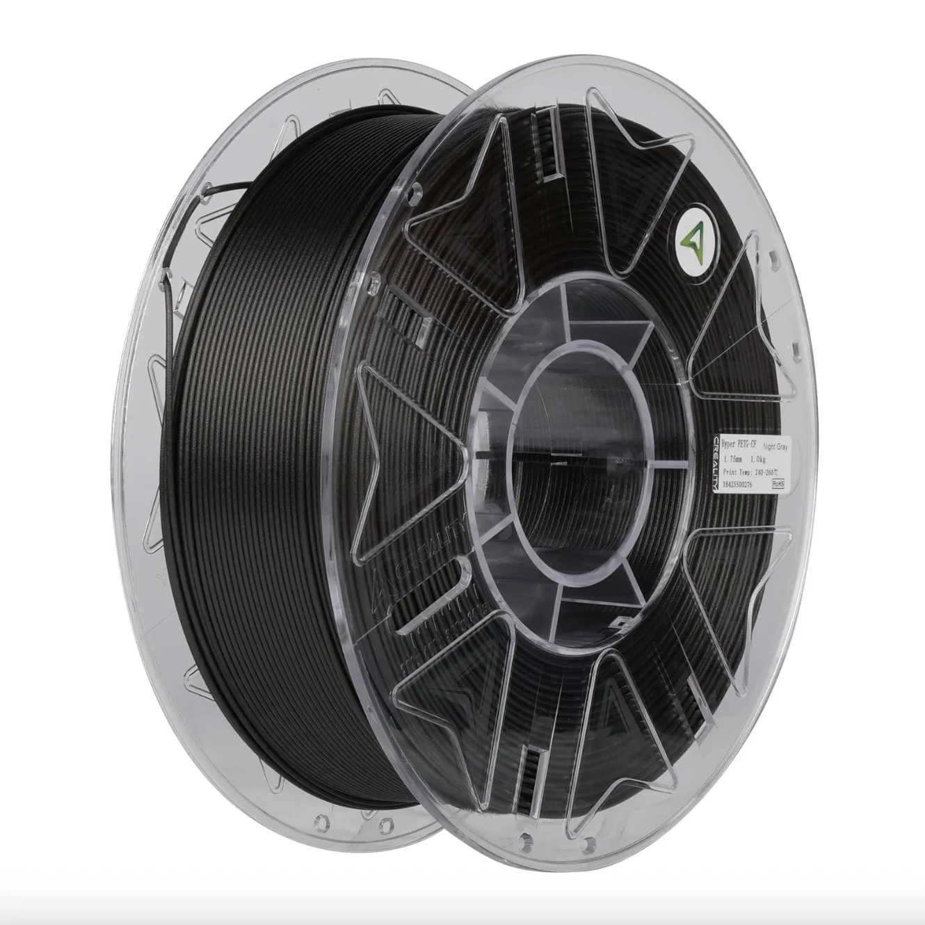 Creality Hyper PETG-CF night gray filament spool 1.75mm 1kg carbon fiber PETG on transparent reel