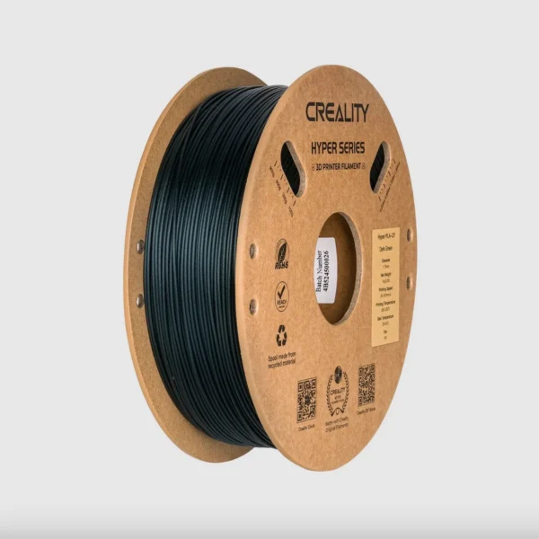 Creality Hyper PLA-CF Dark Green filament 1.75mm 1kg perspective view highlighting spool structure and filament winding