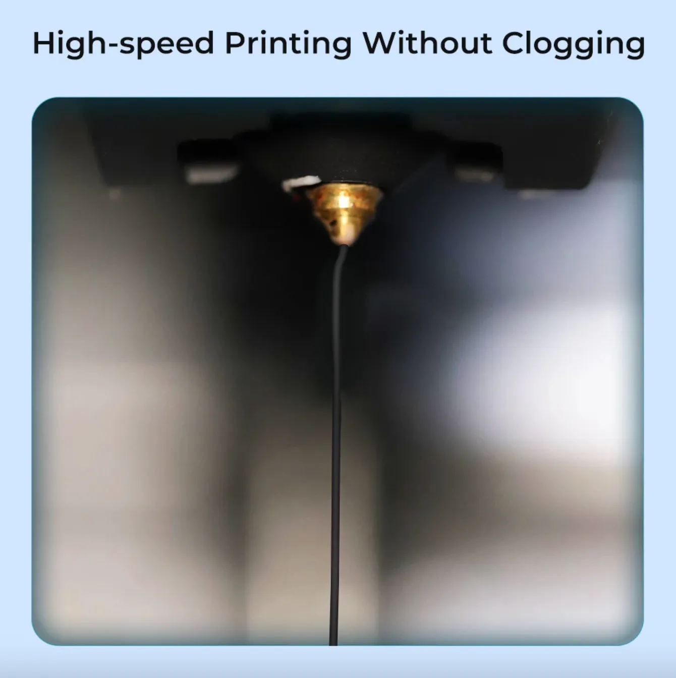 Creality Hyper PLA-CF Filament feeding through a 3D printer nozzle during high-speed printing