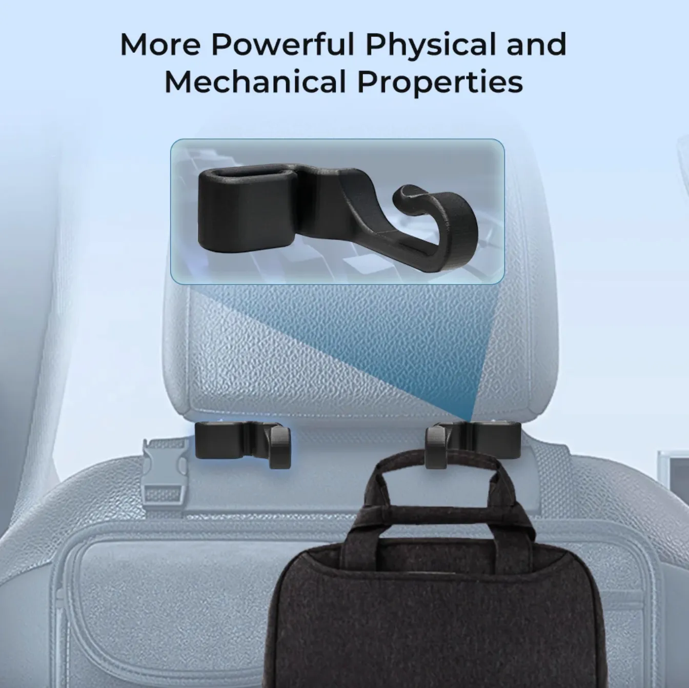 Creality Hyper PLA-CF Filament printed hook component attached to a car seat headrest