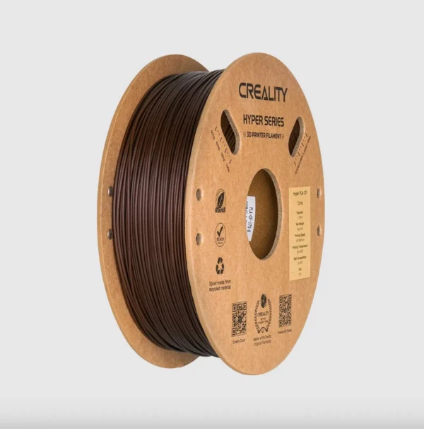 Creality Hyper PLA-CF Ochre filament 1.75mm 1kg spool angled display with filament winding