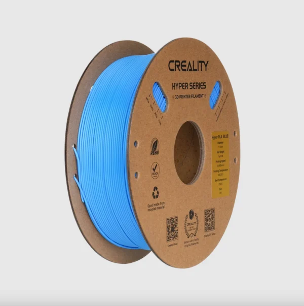 Creality Hyper Series PLA Blue filament 1.75mm 1kg 3D printer filament spool on recyclable cardboard reel