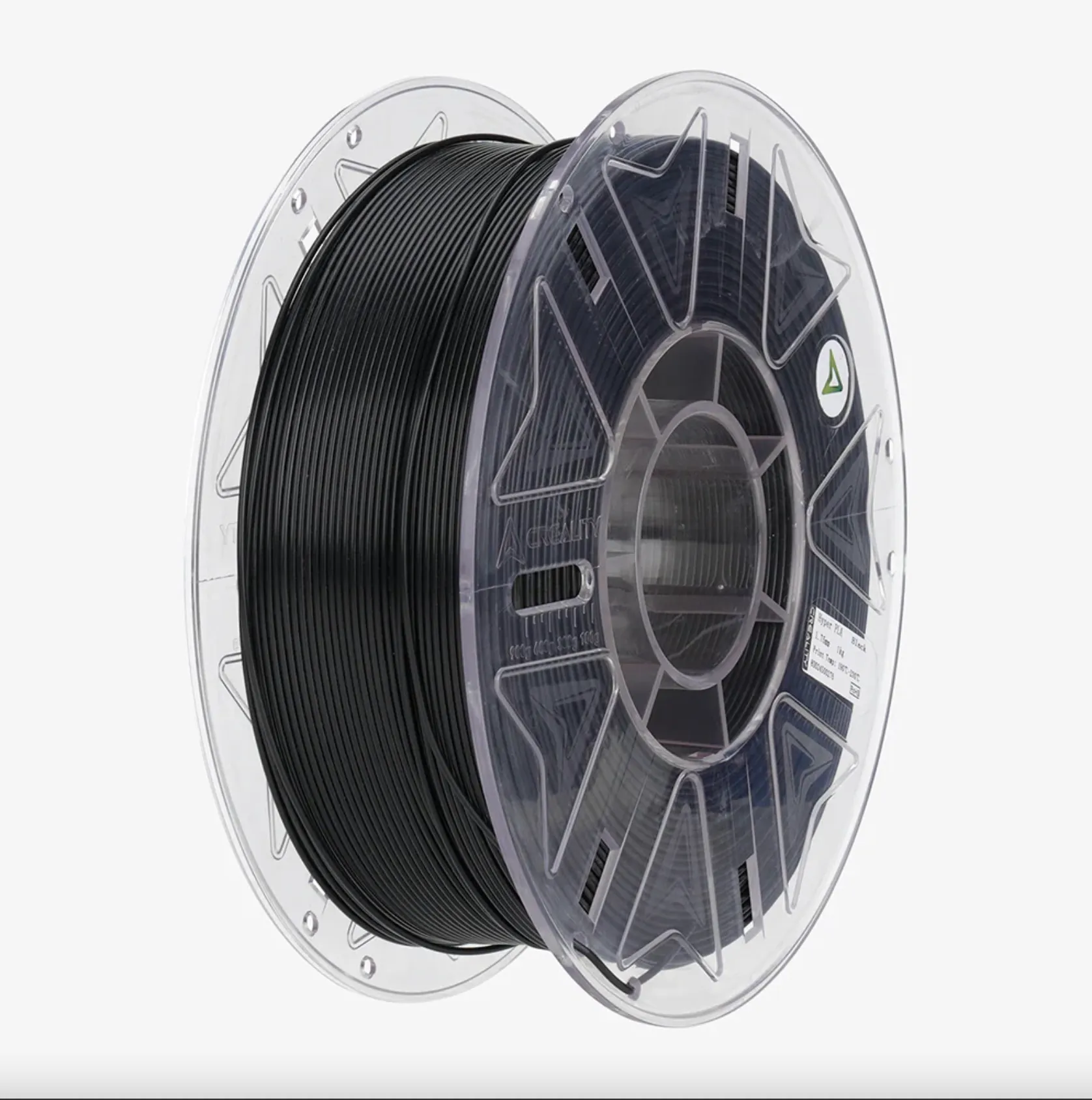 Creality Hyper Series PLA RFID black filament spool 1.75mm 1kg with transparent plastic reel design