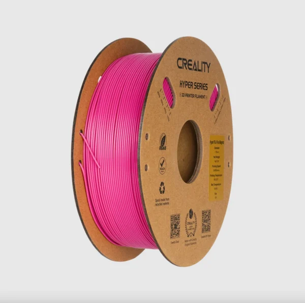 Creality Hyper Series PLA Viva Magenta filament 1.75mm 1kg 3D printer filament spool on recyclable cardboard reel