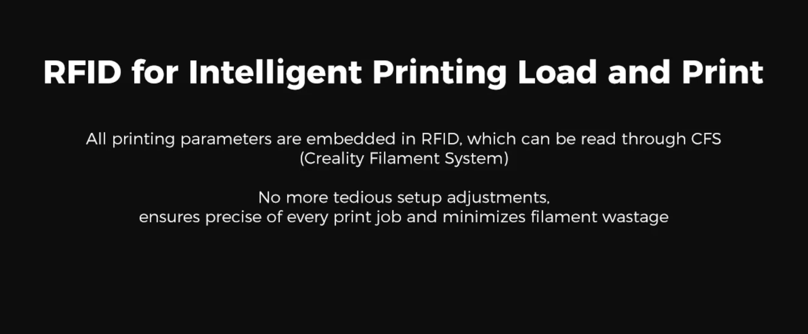 RFID filament system showing automatic parameter reading for intelligent 3D printing setup