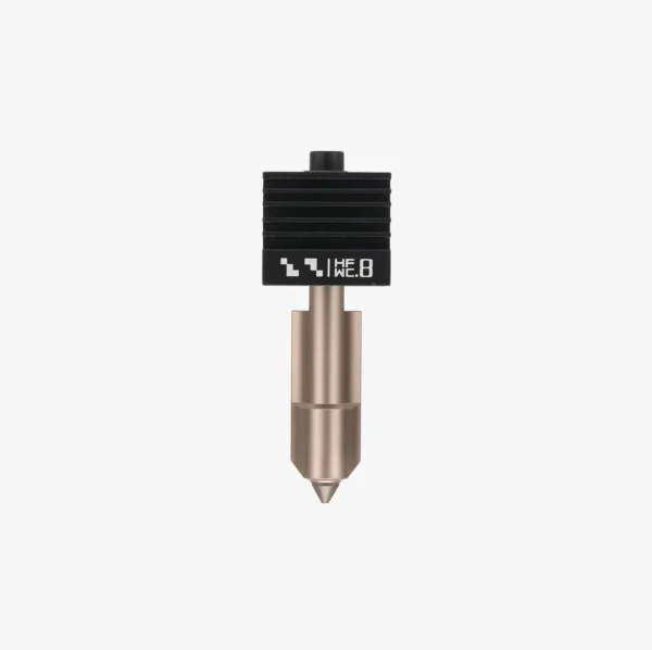 FAH045 Bambu 0.8 mm tungsten carbide high flow nozzle for H2 and P2S with black heatsink and gold nozzle body