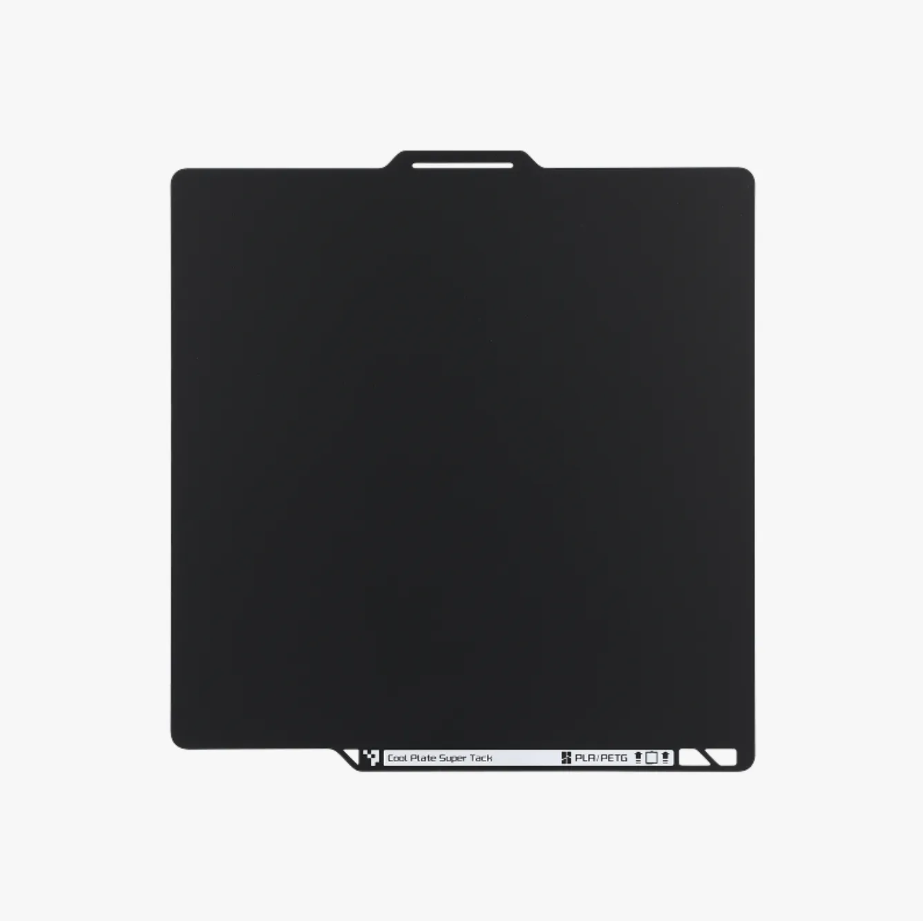 FAP040 Bambu Cool Build Plate SuperTack Pro for H2D and H2S with black surface and front label for PLA PETG