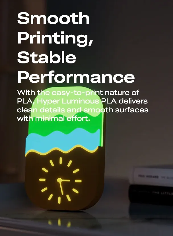 Hyper Luminous PLA 3D Printing Filament 1kg printed glowing lamp with smooth surface and stable performance in low light