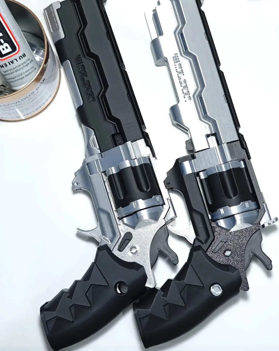 Mechanical prop model printed in Bambu Lab PLA Silk+ Silver Filament 1.75mm 1kg/Spool Color Code 13109 with metallic silver finish