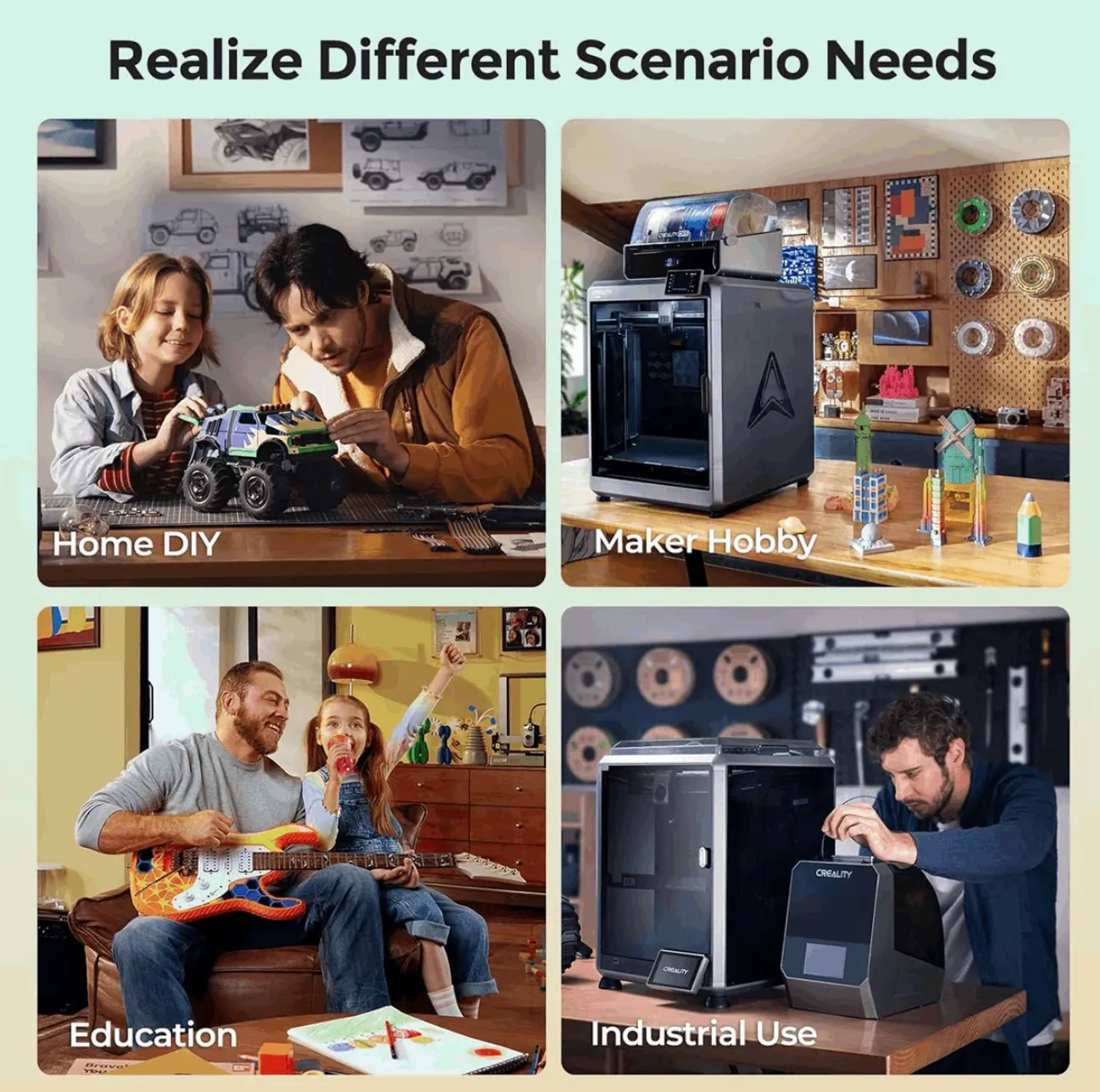 Soleyin Ultra PLA filament used in home DIY maker hobby education and industrial 3D printing applications