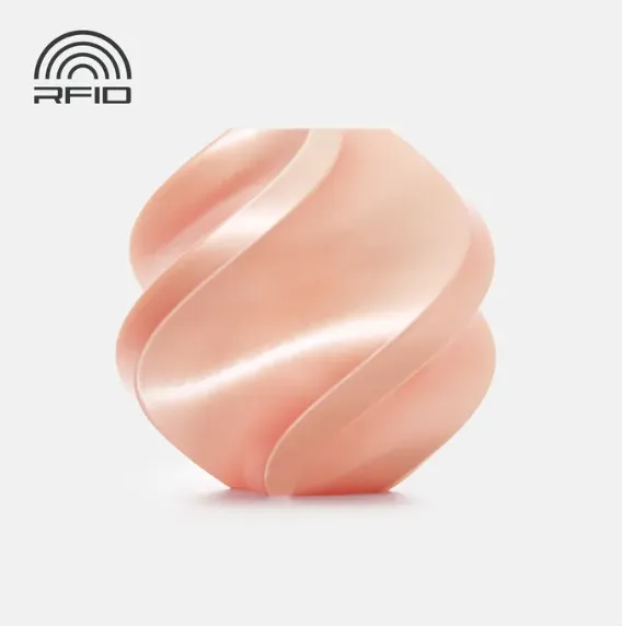 Spiral geometry test model printed with Bambu Lab PLA Silk+ Pink Filament 1.75mm 1kg/Spool Color Code 13207