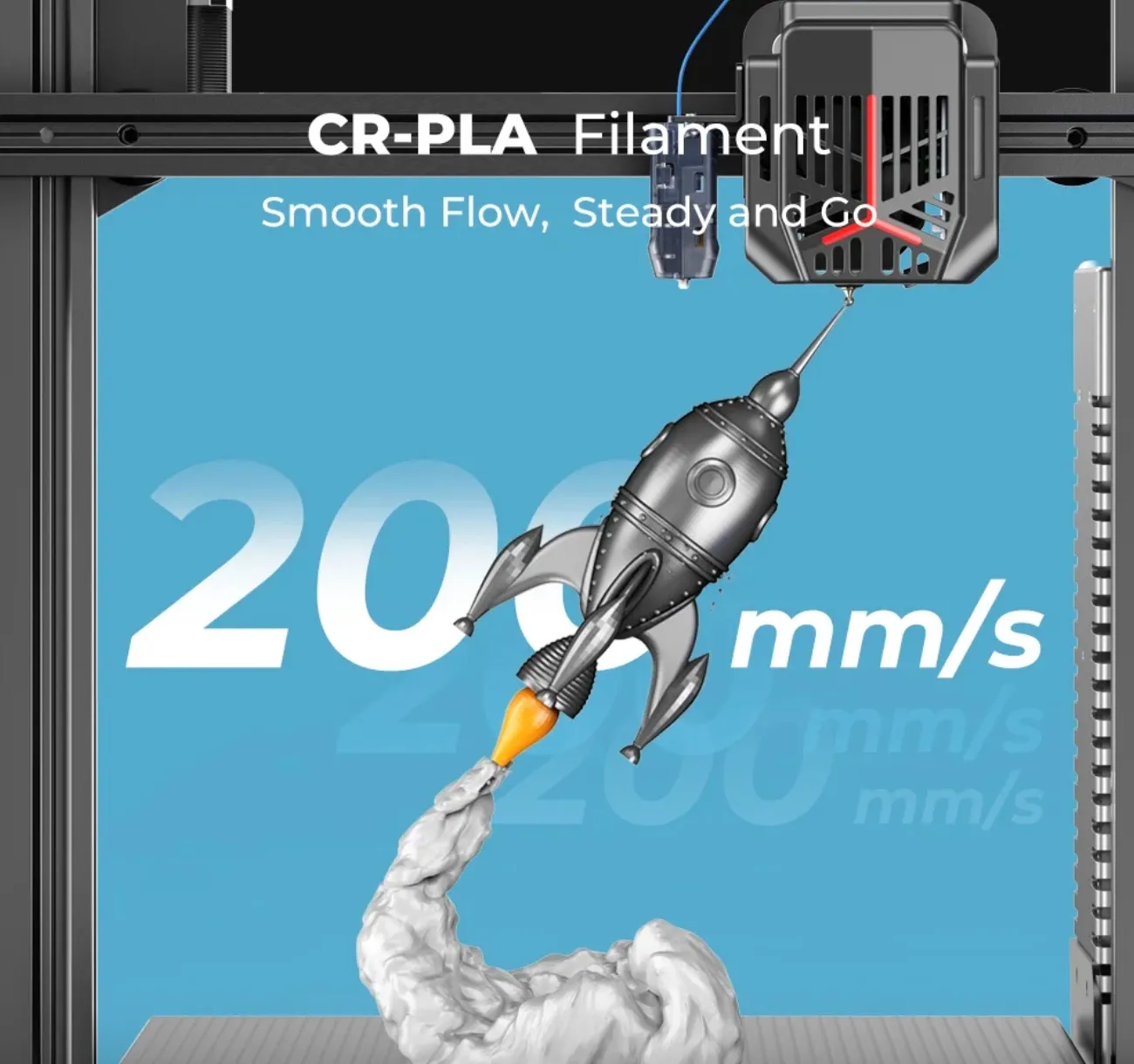 Creality CR PLA filament high speed printing up to 200mm/s smooth extrusion performance