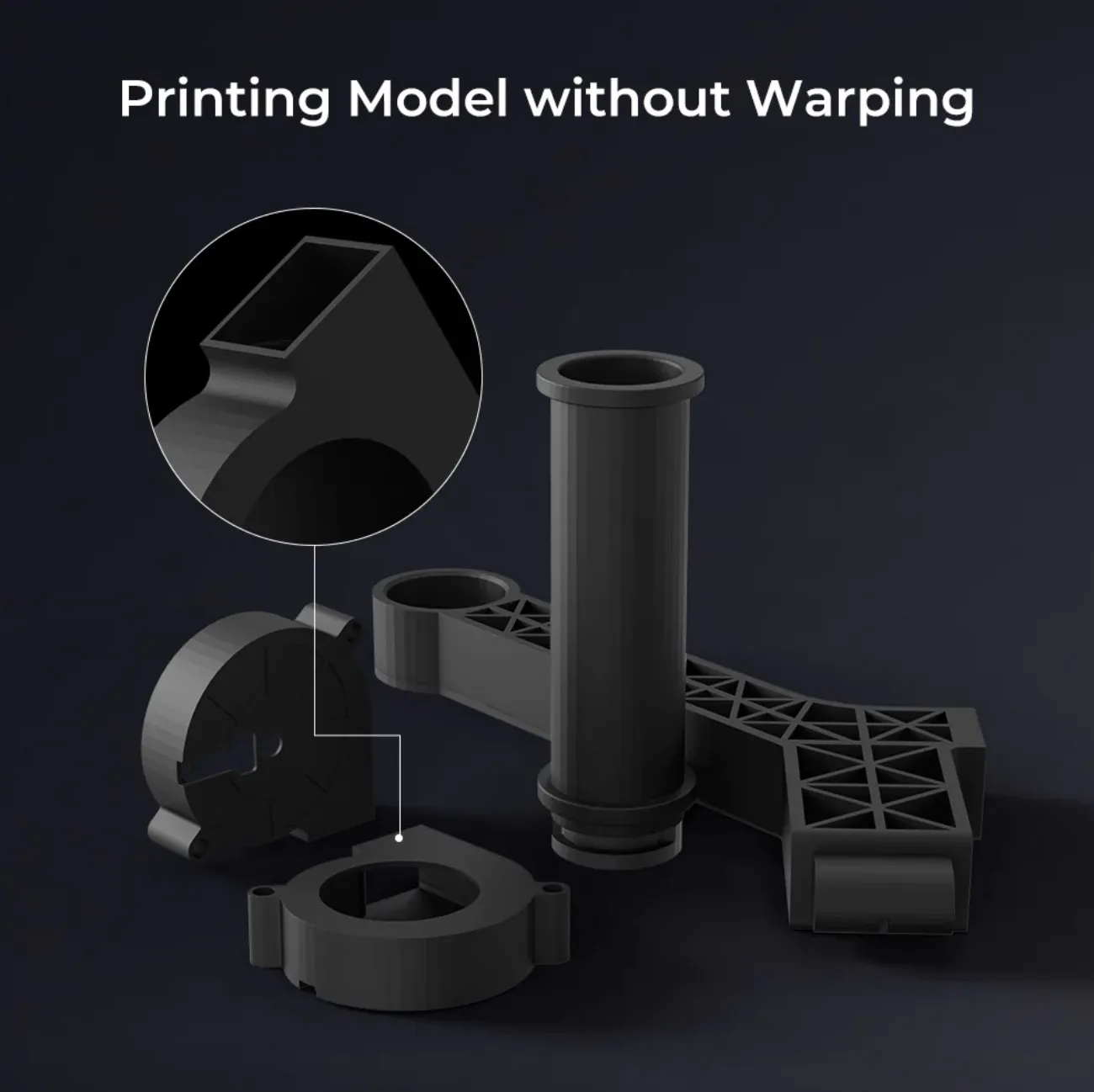Creality CR PLA filament printing model without warping high precision result