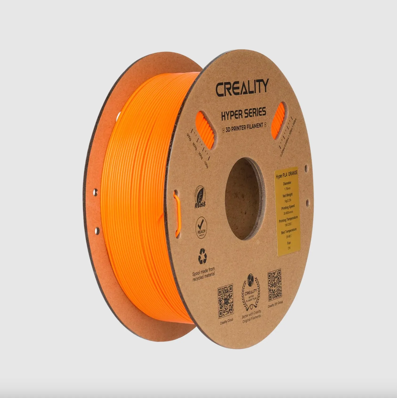 Creality Hyper Series PLA Orange filament 1.75mm 1kg spool for FDM 3D printer