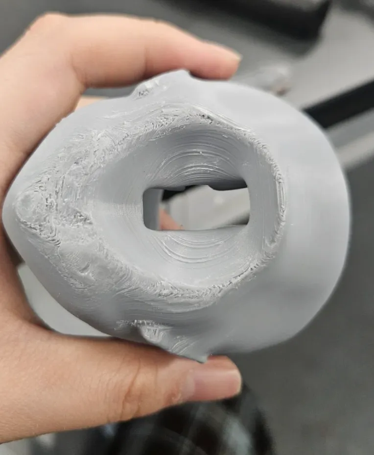 PLA 3D printed part with rough surface and visible layer defects
