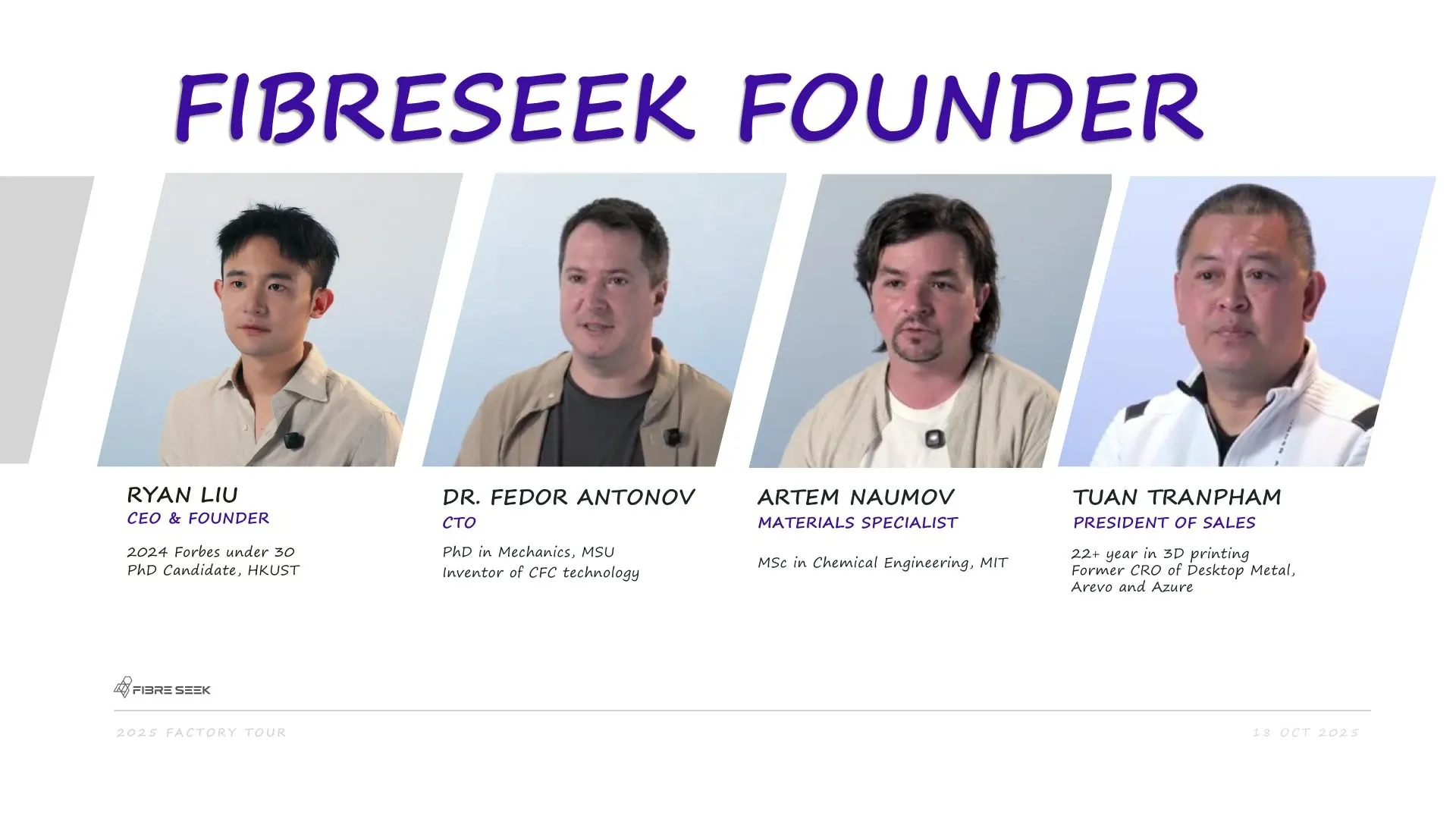 FibreSeek founders Ryan Liu, Fedor Antonov, Artem Naumov and Tuan Tranpham
